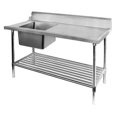 Modular Systems by FED SSBD7-1500L/A SS Dishwasher Inlet Bench Single LHS Sink-1500mm