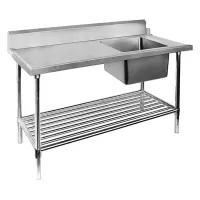 SS Dishwasher Inlet Bench Single RHS Sink-1500mm