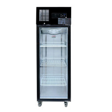 Thermaster by FED SUFG500B Single Glass Door Upright Freezer Black Stainless Steel 500 Litre