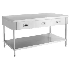 Stainless Work Bench With 3 Drawers And Undershelf - 1500X600