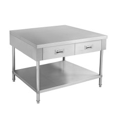 Stainless Work Bench With 2 Drawers And Undershelf - 900X700