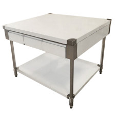 Stainless Steel Work Bench With 3 Drawers Back And Front 1200Mm