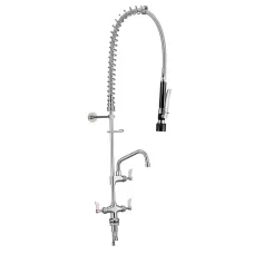 Clean a Jet by 3monkeez T-3M53015-H Stainless Steel Dual Hob Mounted Pre Rinse Unit With Pot Filler- 6 Spout (1000mm Hose)