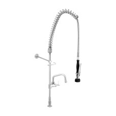Clean a Jet by 3monkeez T-3M53206 Stainless Steel Hob Mount Pre Rinse Unit With Pot Filler - No Stops- 6 Spout