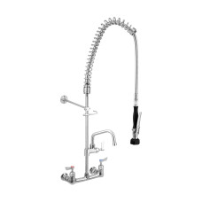 Clean a Jet by 3monkeez T-3M53449 Stainless Steel Exposed Wall Mounted Pre Rinse Unit With Pot Filler- 6 Spout