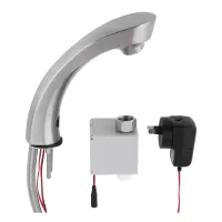 Stainless Steel Hob Mounted Infrared Sensor Tap Mains Powered with Tempering Valve
