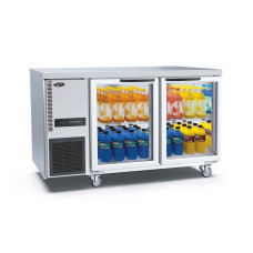 Thermaster by FED TL1200TNG S/S Double Glass Door Bench Fridge 1200X700X865mm
