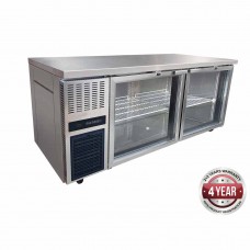 Thermaster by FED TL1800TNG S/S Double Door Glass Bench Fridge 1800X700X865mm
