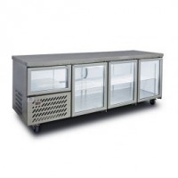 Stainless Back Bar Refrigerator (3+1/2 Glass Doors) 763Lt, 2400mm