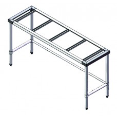 Modular Systems by FED WB5-1800/A-S Stone Top Bench With Back Brace Stainless Frame - 1800X500
