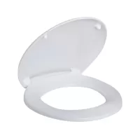 Double Flap Soft Close White Toilet Seat with Closed Front