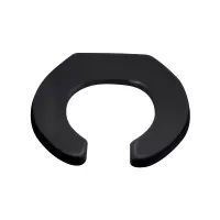 Black Anti Vandal Single Flap Toilet Seat with Open Front