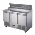 Thermaster by FED XGNS1300D FED-X Three Door Stainless Steel Salad Prep Fridge