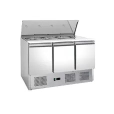 Thermaster by FED XGNS1300S FED-X Three Door Salad Preparation Fridge,Takes 4 X 1/1 Pans