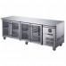 Thermaster by FED XUB7C22G4V FED-X Four Glass Door Stainless Steel Bench Fridge