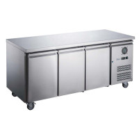 Three Door Stainless Steel Bench Freezer