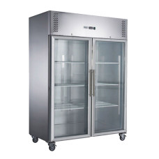 FED-X Stainless Steel two glass door upright fridge 1410L