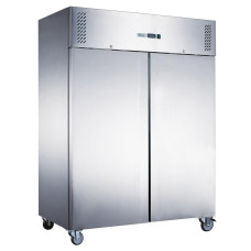 Stainless Steel two full door upright freezer 1200L