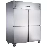 Two Split Door Stainless Steel Upright Freezer 1410L
