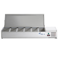 Countertop Ingredients Prep Fridge with SS Lid 1500mm Long (6x1/3GN)