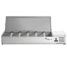 Countertop Ingredients Prep Fridge with SS Lid 1500mm Long (6x1/3GN)