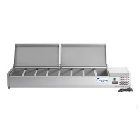 Countertop Ingredients Prep Fridge with SS Lid 1800mm Long (8x1/3GN)